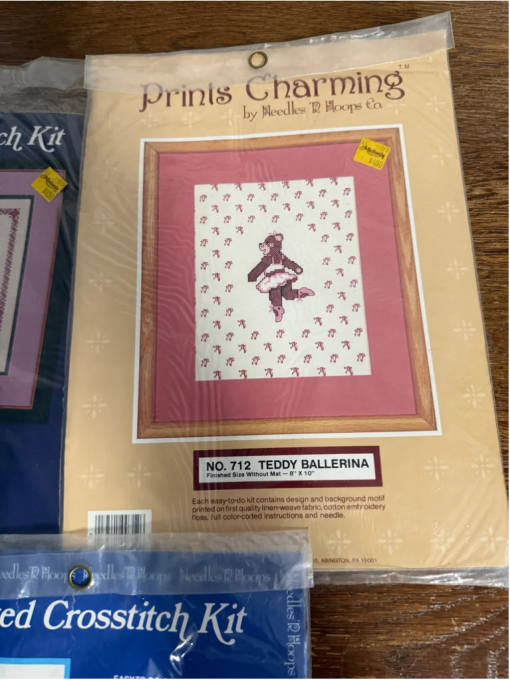Vintage Needles ’N Hoops Cross Stitch Kit Lot of 3 Special Friend Teddy Ballerin